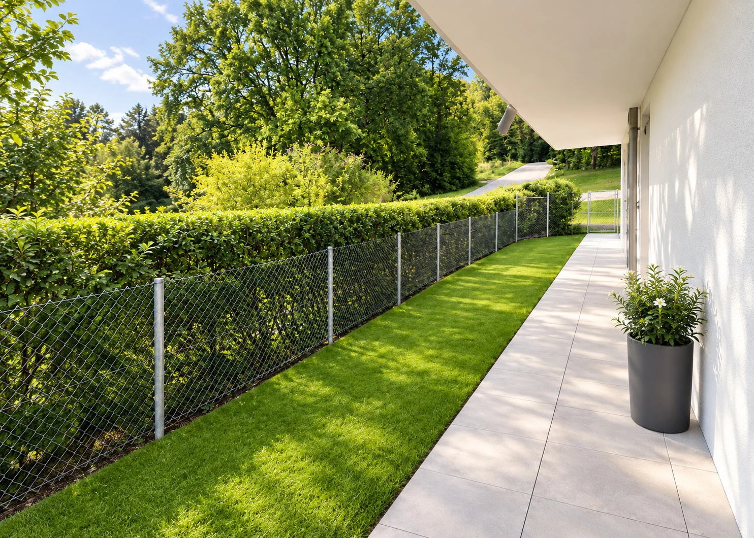 Gartenweg entlang der Hecke